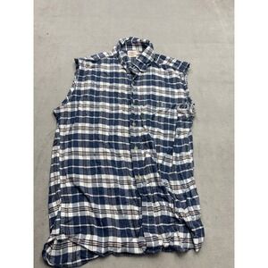 Faherty Brand Plaid Sleeveless Button Up Shirt Men's Size Medium Custom